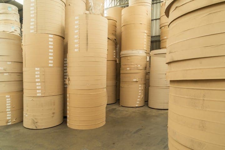 Paper tube cores and tissues in factory